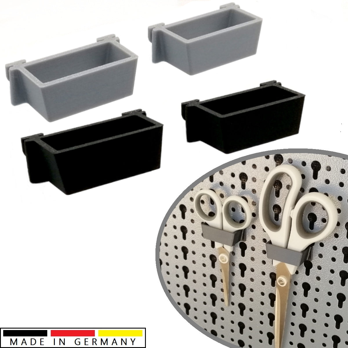 2 Stück Scherenhalter passend für Küpper Lochwand Schere Halterung