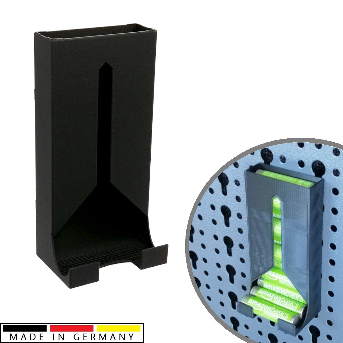 Halterung Batterien AAA / AA passend für Küpper Lochwand Halter Batterie