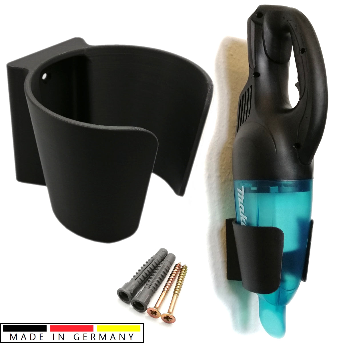 Wand Halterung Akku Sauger Staubsauger Halter passend für Makita DCL Schwarz