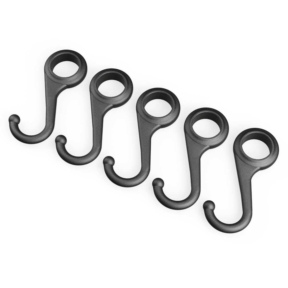 Printbtw Haken 5x passend für IKEA FINTORP Stange 7cm Schwarz