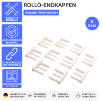 ROLLO-ENDKAPPEN – PASSEND FÜR HYMER 564 – Weiss / 5 Paar – Ansicht 1
