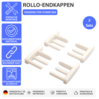 ROLLO-ENDKAPPEN – PASSEND FÜR HYMER 564 – Weiss / 2 Paar – Ansicht 1
