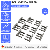 ROLLO-ENDKAPPEN – PASSEND FÜR HYMER 564 – Grau / 5 Paar – Ansicht 1
