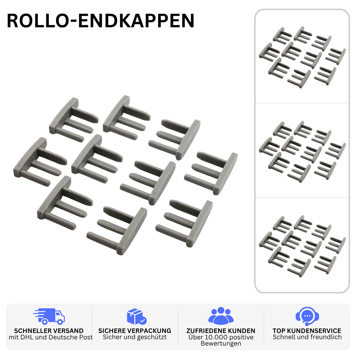 ROLLO-ENDKAPPEN – PASSEND FÜR HYMER 564 – Grau / 5 Paar – Ansicht 2