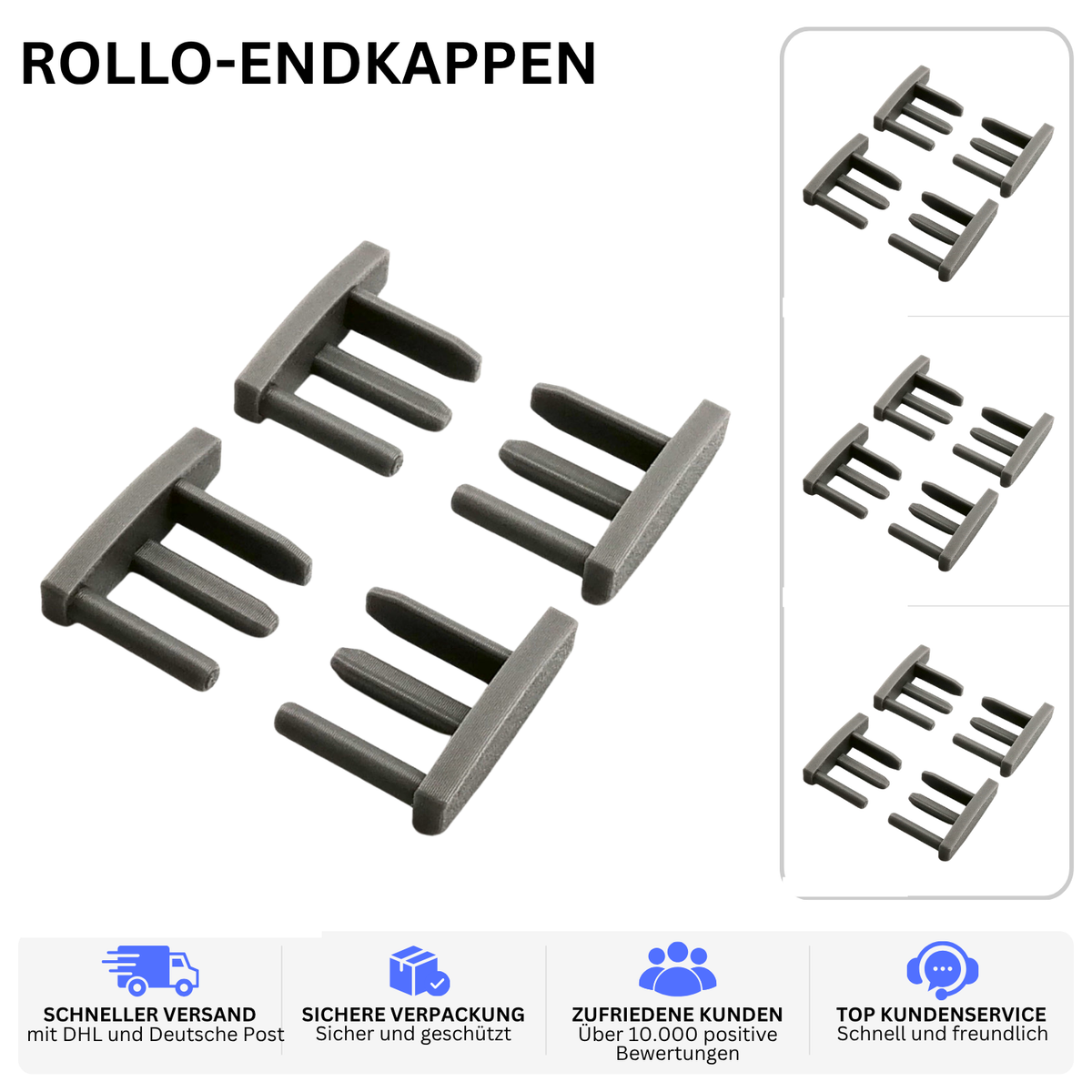 ROLLO-ENDKAPPEN – PASSEND FÜR HYMER 564 – Grau / 2 Paar – Ansicht 2