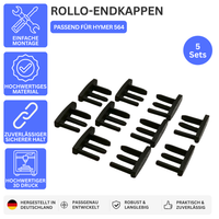 ROLLO-ENDKAPPEN – PASSEND FÜR HYMER 564 – Schwarz / 5 Paar – Ansicht 1
