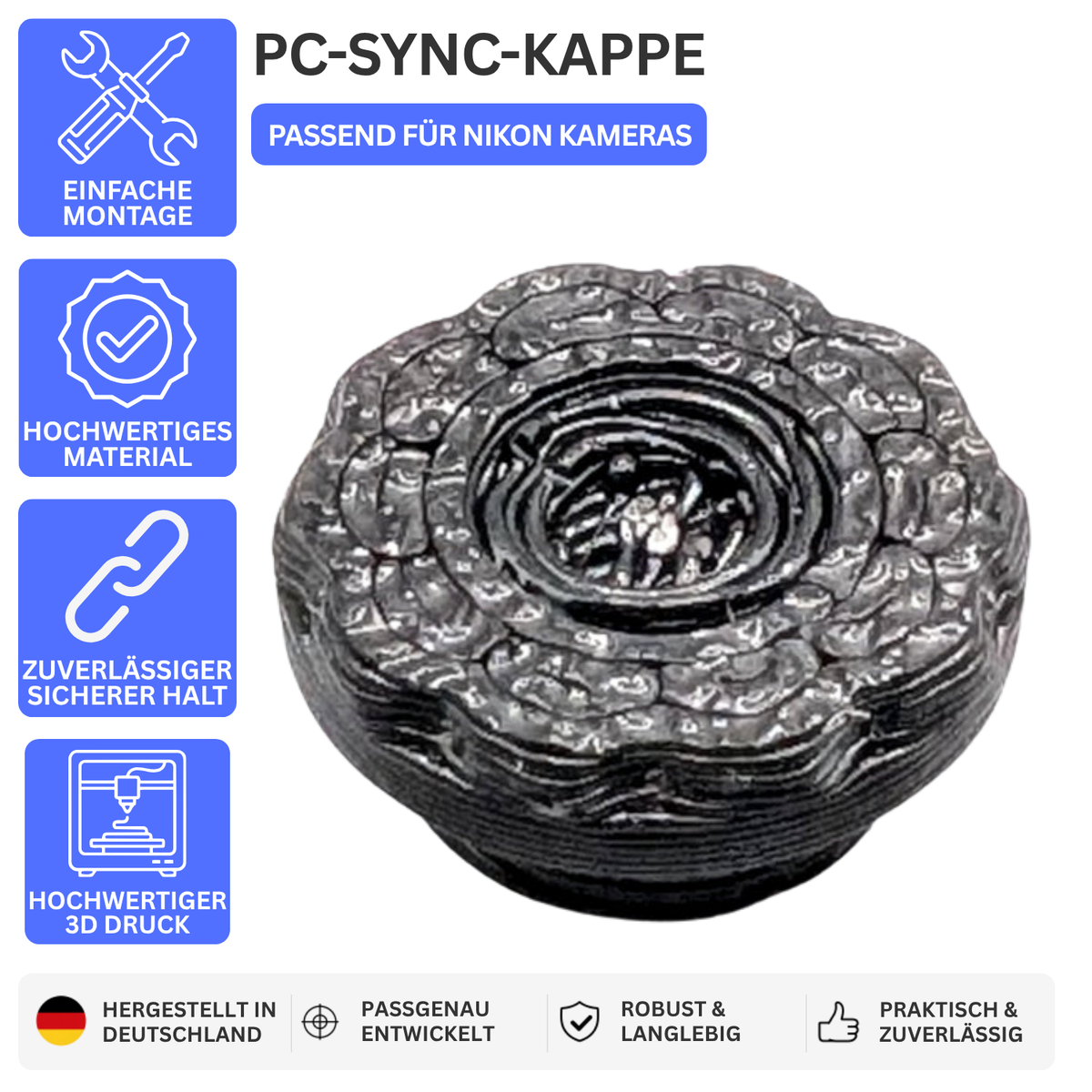 PC-SYNC-KAPPE – PASSEND FÜR NIKON KAMERAS – Ansicht 1