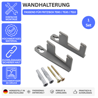 WANDHALTERUNG – PASSEND FÜR FRITZ!BOX 7590 / 7530 / 7510 – Grau – Ansicht 1
