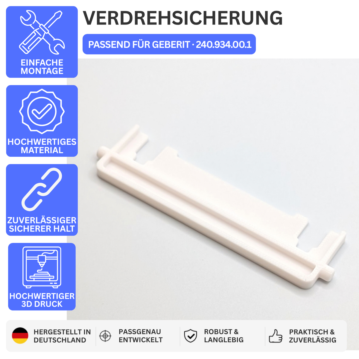 Printbtw Verdrehsicherung passend für Geberit 240.934.00.1 kompatibeles Ersatzteil – Produktbild 1 – 53876723351876 – Revision 2026-10-09