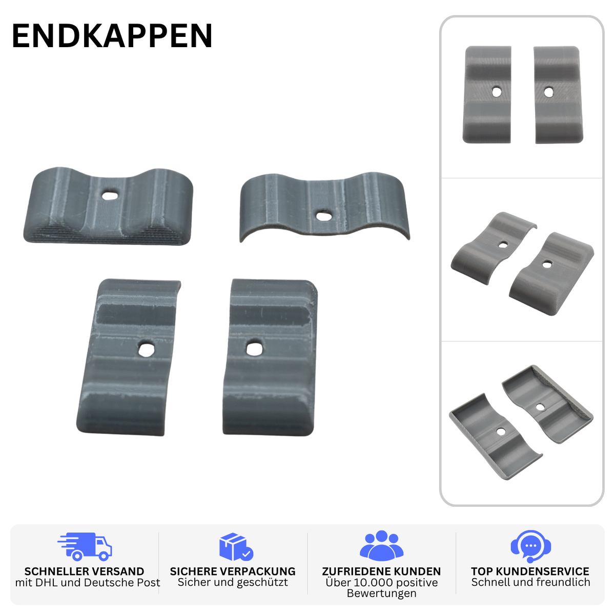 ENDKAPPEN – PASSEND FÜR KEDERLEISTE TYP GR – Grau – Bild 2