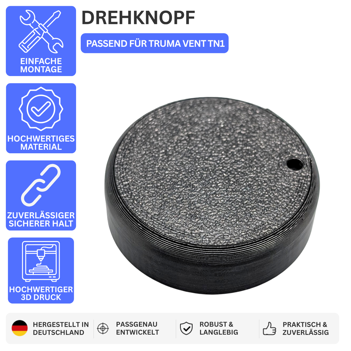 Printbtw Ersatz Drehknopf passend für Truma Trumatic Vent TN1 – Produktbild 1 – 55574523511108 – Revision 2026-10-09