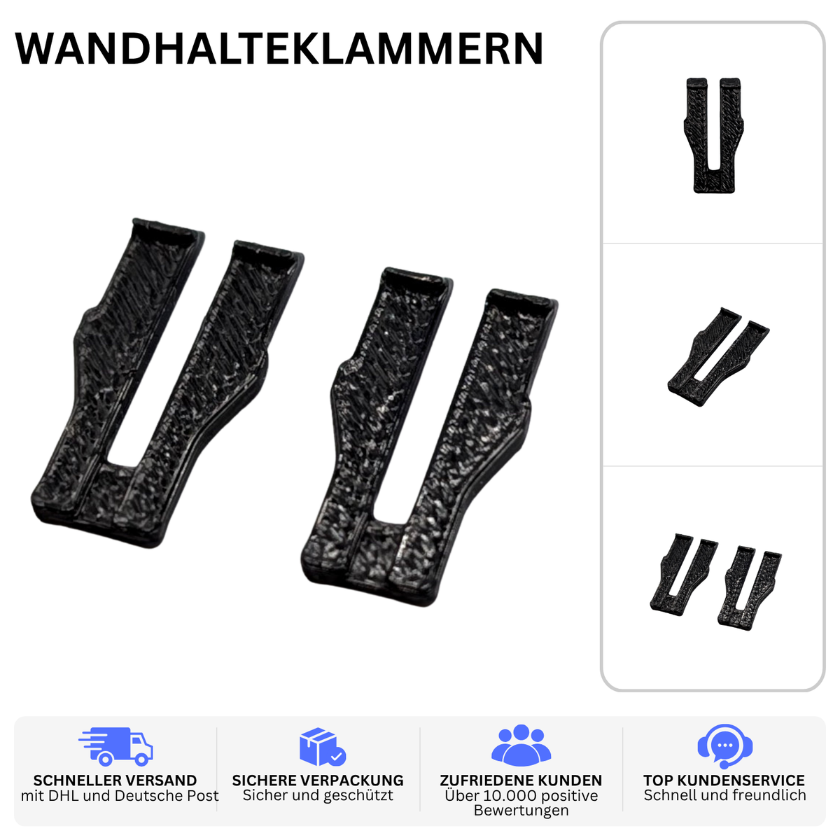 WANDHALTEKLAMMERN – PASSEND FÜR SIEMENS GIGASET DA – Schwarz / 2 – Bild 2