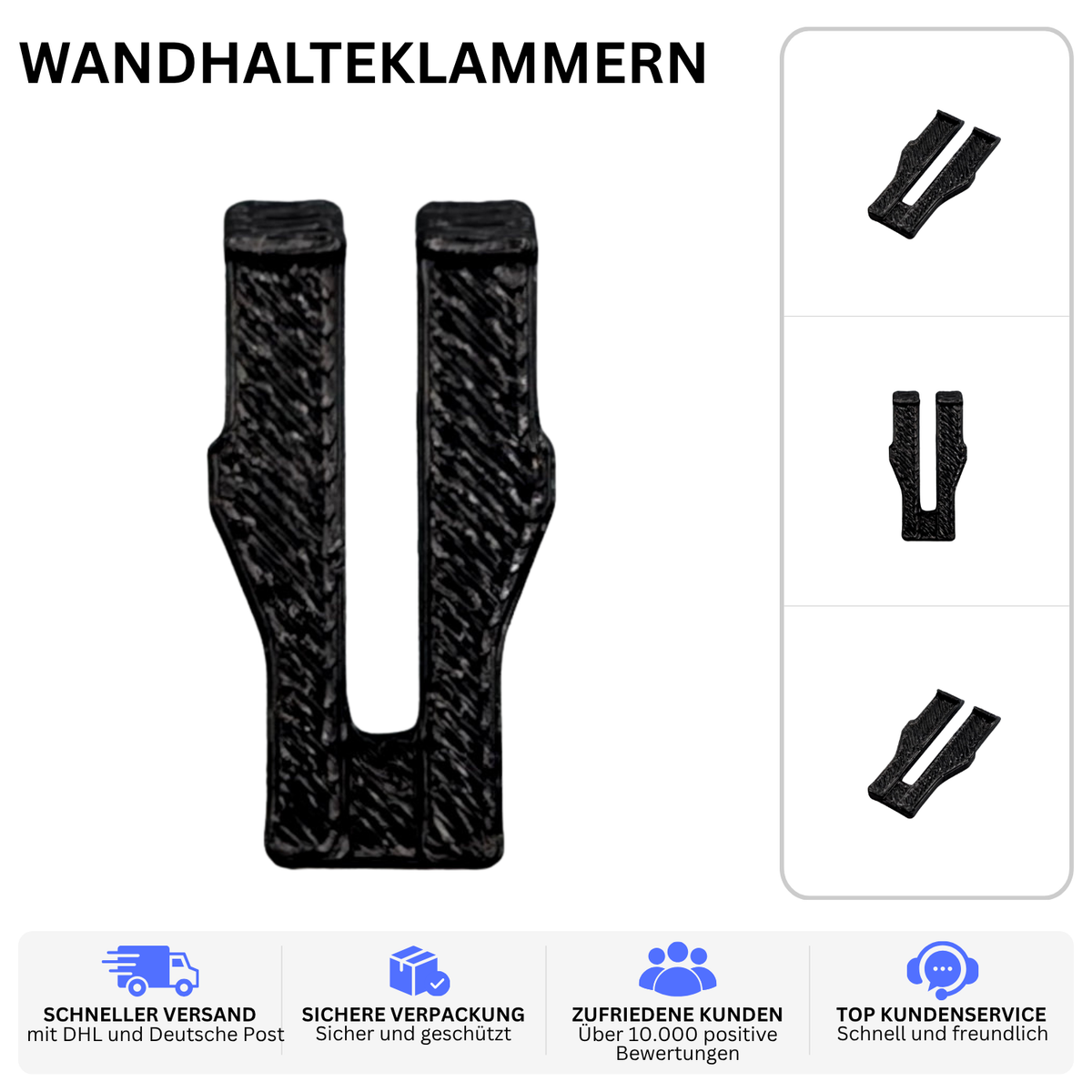 WANDHALTEKLAMMERN – PASSEND FÜR SIEMENS GIGASET DA – Schwarz / 1 – Bild 2