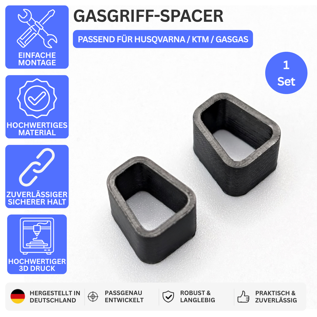 Printbtw Gasgriff Spacer Anti-Spiel Kappen passend für Husqvarna, KTM – Produktbild 1 – 55913018491204 – Revision 2026-10-09