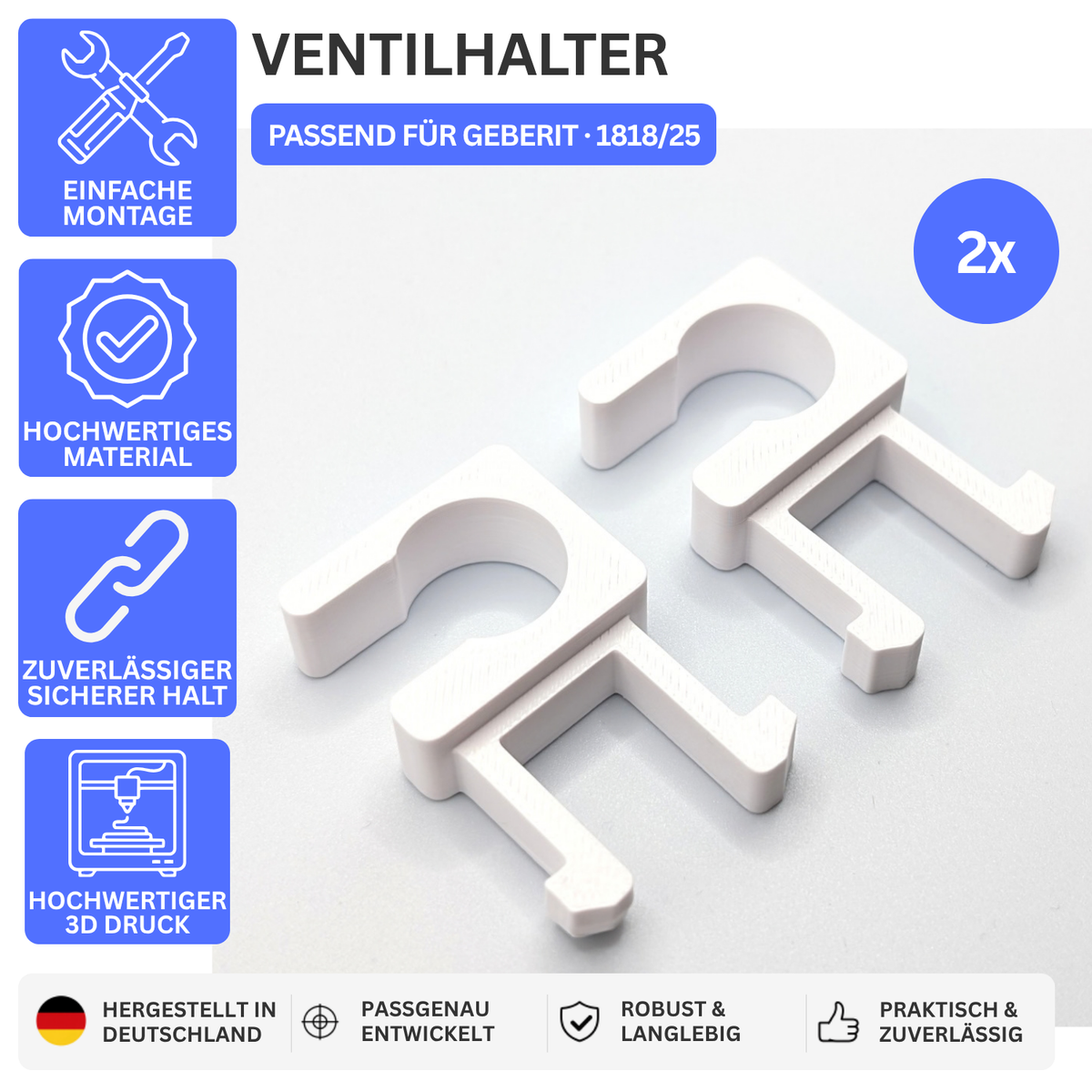Printbtw 2x Ventil Haken Halter passend für Geberit Spülkasten 1818/25 – Produktbild 1 – 55913067872580 – Revision 2026-10-09