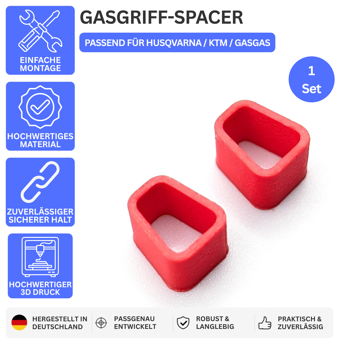 Printbtw Gasgriff Spacer Anti-Spiel Kappen passend für Husqvarna, KTM – Produktbild 1 – 55943854719300 – Revision 2026-10-09