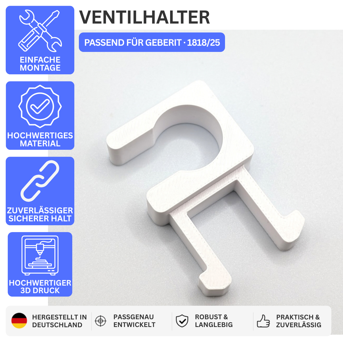 Printbtw Ventil Haken Halter passend für Geberit Spülkasten 1818/25 – Produktbild 1 – 56213945418052 – Revision 2026-10-09