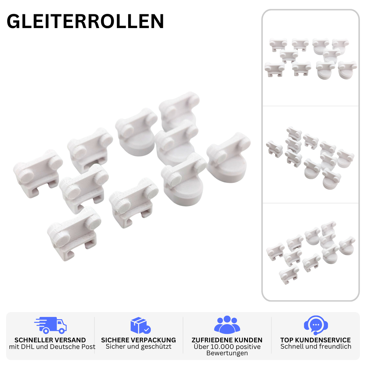 Printbtw 10x Gleiter passend für IKEA KVARTAL Gardinenschiene Weiß – Produktbild 2 – 56228603724100 – Revision 2026-10-09