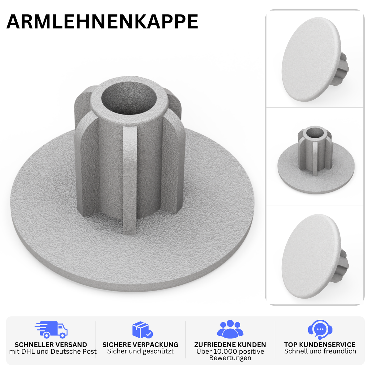ARMLEHNENKAPPE – PASSEND FÜR VW T4 · 701881979 – Grau – Bild 2 – 56345486819652