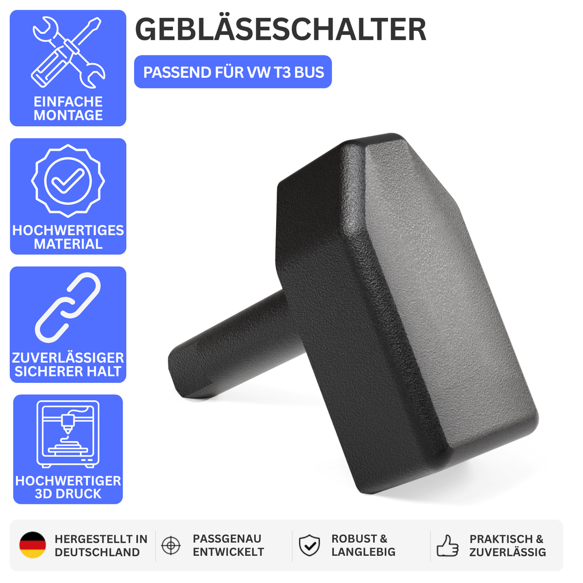 Gebläse Schalter passend für VW T3 Bus – Robuster Ersatzschalter, Made in Germany | Printbtw – Produktbild 1 – Revision 20260914 – 56409040126276