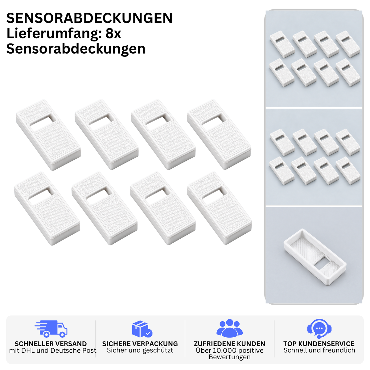 Printbtw 8x Cliff Sensor Abdeckung passend für Xiaomi Mi Roborock Weiß – Produktbild 2 – 57357879673156 – Revision 2026-10-09