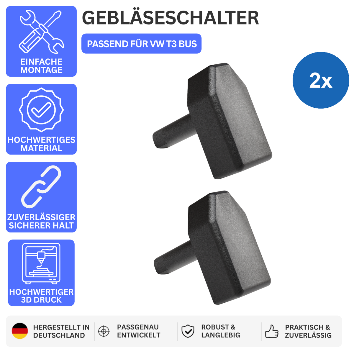 Printbtw 2x Gebläse Schalter passend für VW T3 Bus – Produktbild 1 – 57357920633156 – Revision 2026-10-09