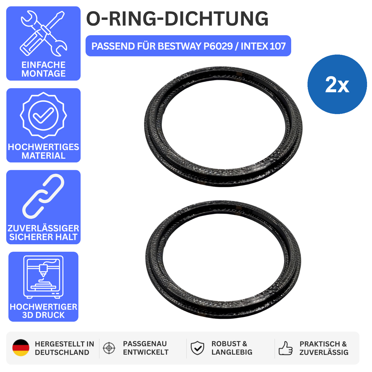 Printbtw 2x Dichtung O-Ring passend für Bestway P6029 Intex 107 – Produktbild 1 – 57357933543748 – Revision 2026-10-09