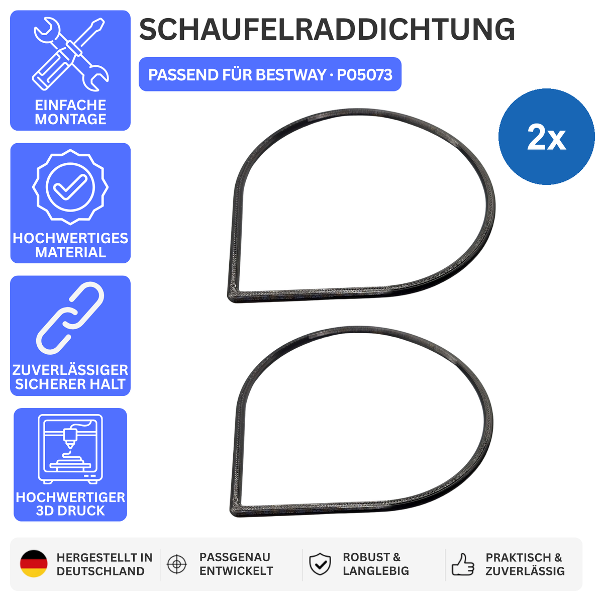 Printbtw 2x Schaufelrad Dichtung passend für Bestway Sandfilter P05073 – Produktbild 1 – 57357936099652 – Revision 2026-10-09