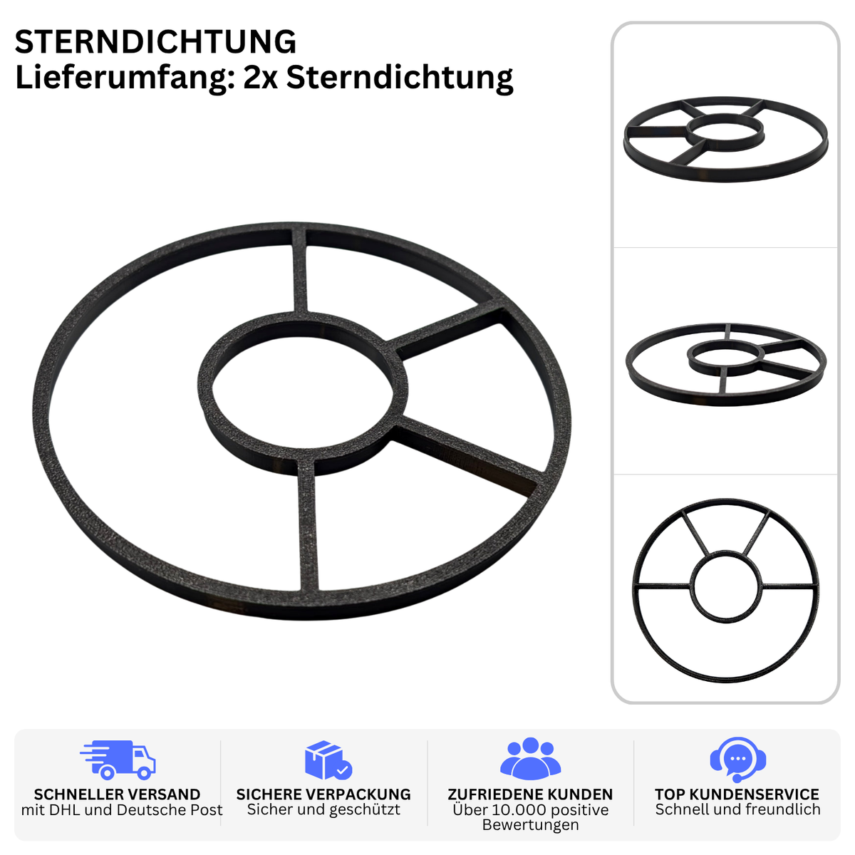 Printbtw 2x Sterndichtung passend für Bestway Flowclear 2006l/h Sandfilter – Produktbild 2 – 57357939999044 – Revision 2026-10-09