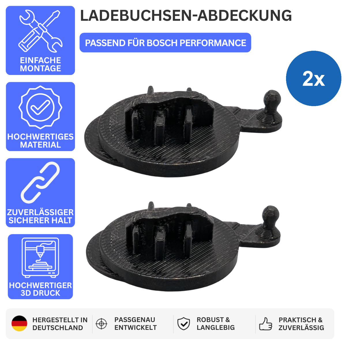Printbtw 2x Ladebuchse Abdeckung Plug passend für Bosch Performance – Produktbild 1 – 57357943963972 – Revision 2026-10-09