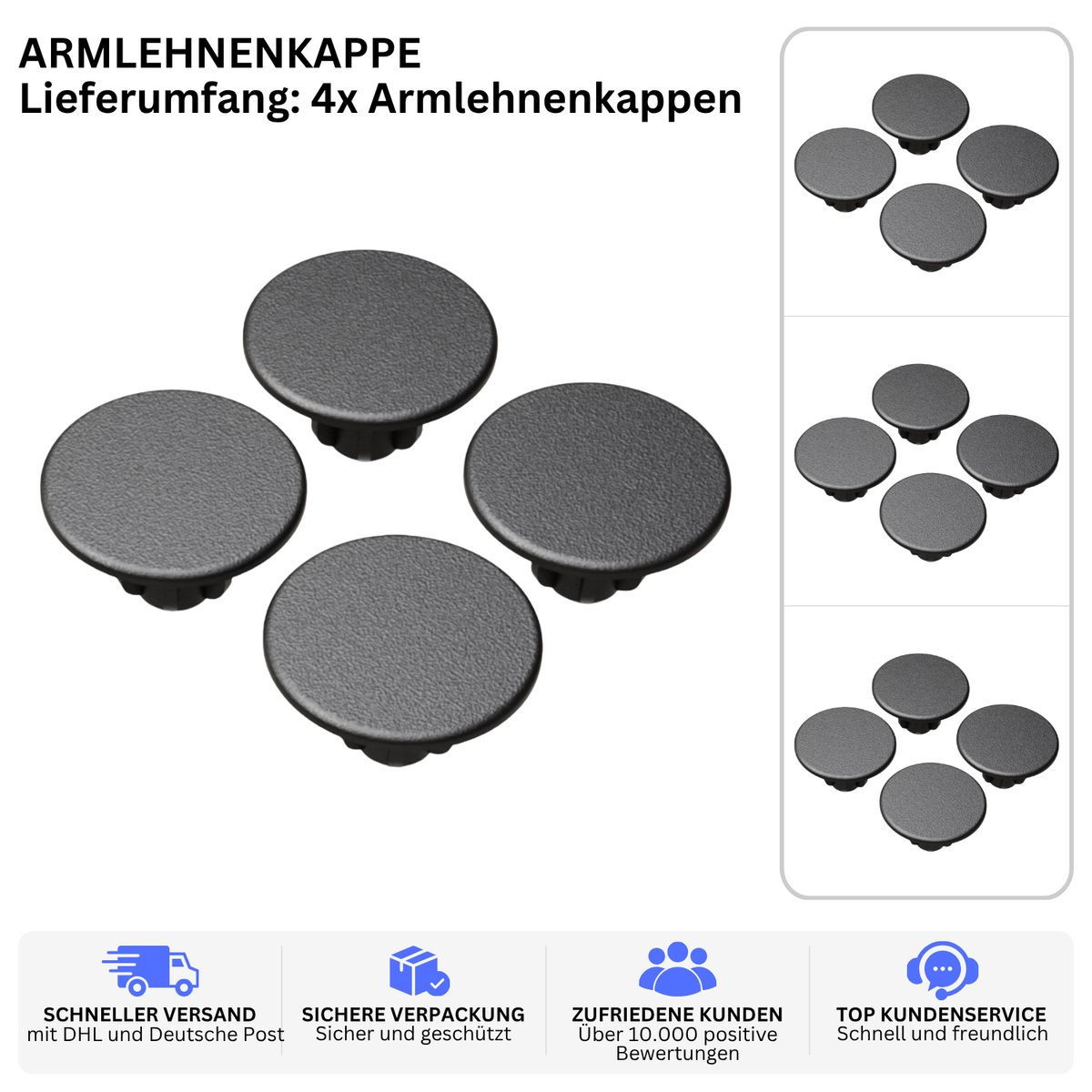 Printbtw 4x Abdeckkappe passend für VW T4 Armlehnen 701881979 – Produktbild 2 – 57357957628228 – Revision 2026-10-09