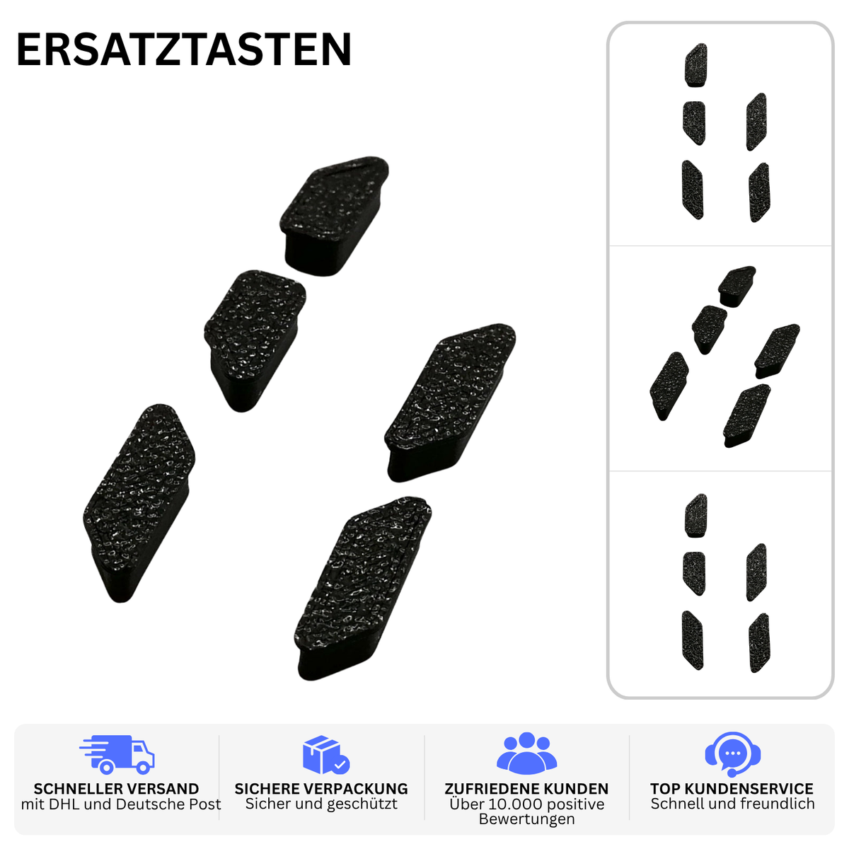 ERSATZTASTEN – PASSEND FÜR GARMIN EDGE 520 – 5 Schwarz Knöpfe – Ansicht 2