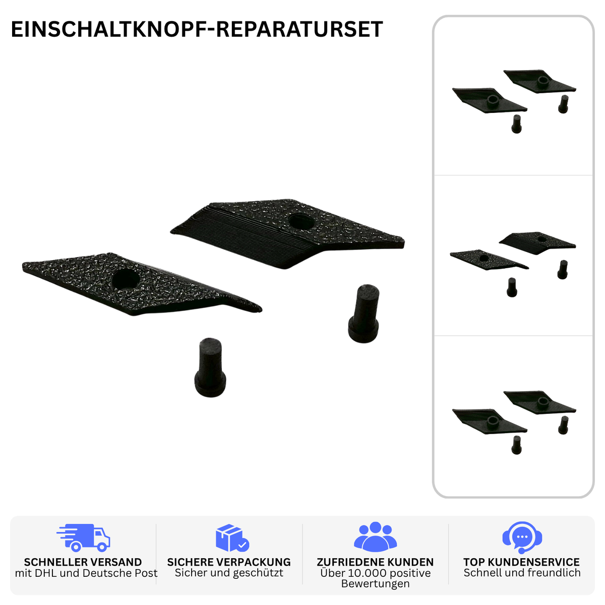 EINSCHALTKNOPF-REPARATURSET – PASSEND FÜR GARMIN EDGE 1000 – 2x Schwarz – Ansicht 2