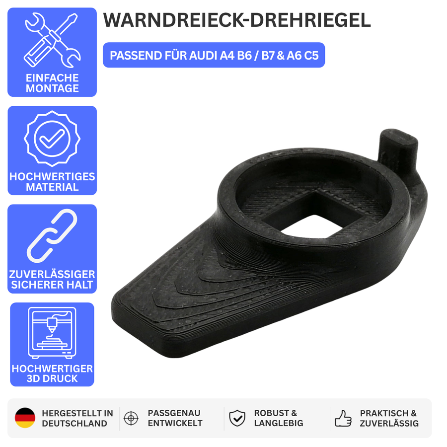 WARNDREIECK-DREHRIEGEL – PASSEND FÜR AUDI A4 B6 / B7 & A6 C5 – Ansicht 1