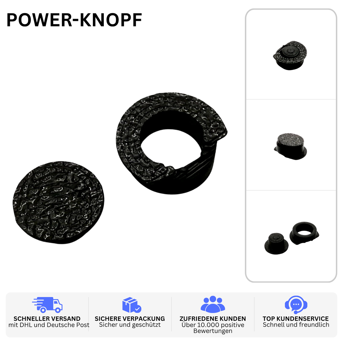 POWER-KNOPF – PASSEND FÜR GARMIN OREGON 300 / 400 / 500 – 1 / Schwarz – Ansicht 2