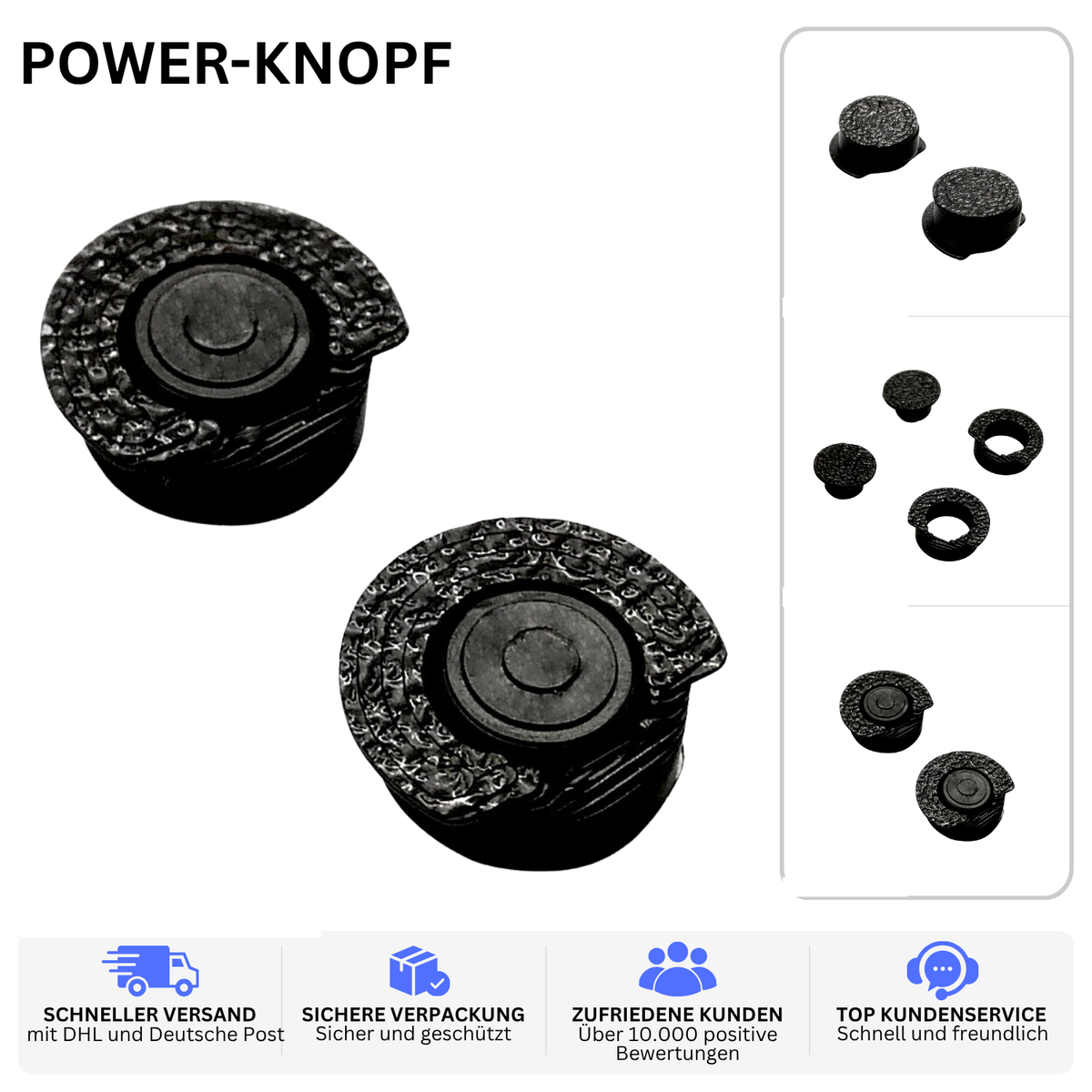 POWER-KNOPF – PASSEND FÜR GARMIN OREGON 300 / 400 / 500 – 2 / Schwarz – Ansicht 2