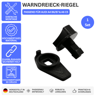 WARNDREIECK-RIEGEL – PASSEND FÜR AUDI A4 B6/B7 & A6 C5 – 1x Riegel mit Drehknopf – Ansicht 1