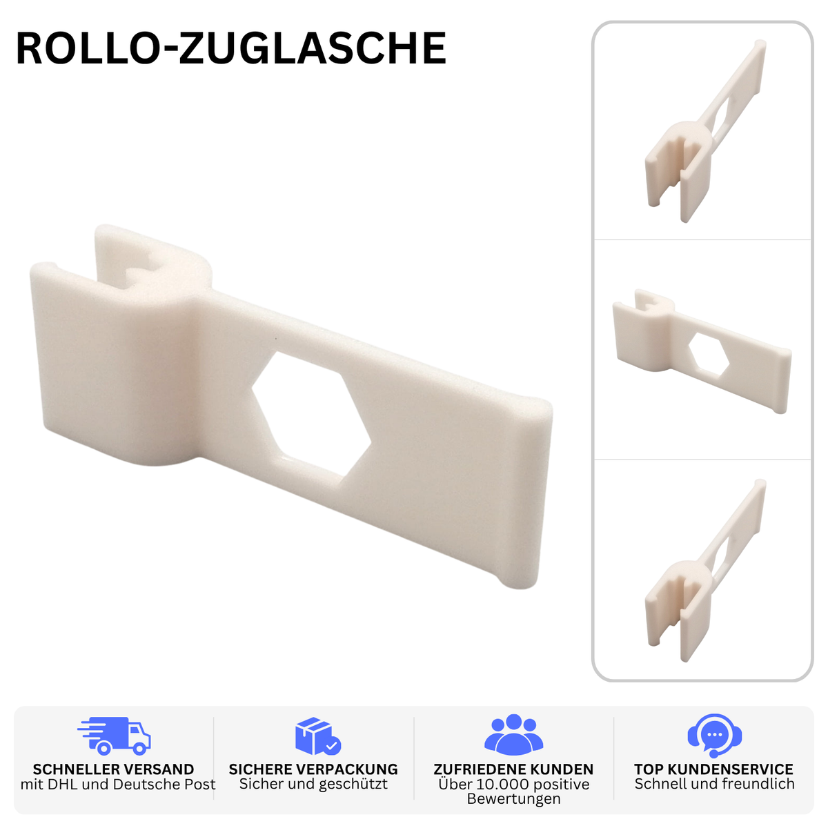 ROLLO-ZUGLASCHE – PASSEND FÜR REMISUN SPRINGROLLO – Weiss – Ansicht 2