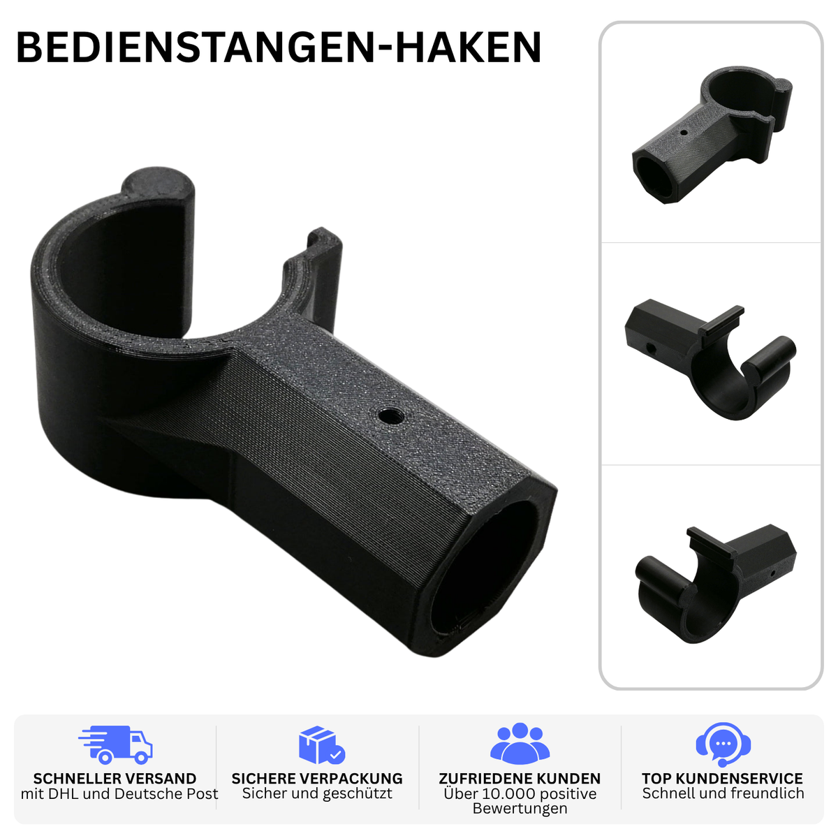 BEDIENSTANGEN-HAKEN – PASSEND FÜR VELUX DACHFENSTER – Schwarz – Ansicht 2