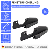 FENSTERSICHERUNG – PASSEND FÜR DOMETIC CAMPINGFENSTER – Schwarz – Ansicht 1