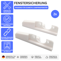 FENSTERSICHERUNG – PASSEND FÜR DOMETIC CAMPINGFENSTER – Weiß – Ansicht 1