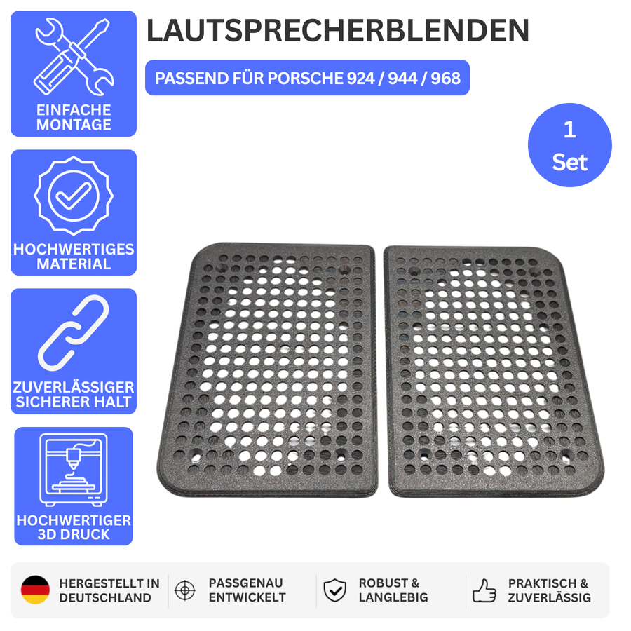 LAUTSPRECHERBLENDEN – PASSEND FÜR PORSCHE 924 / 944 / 968 – Ansicht 1