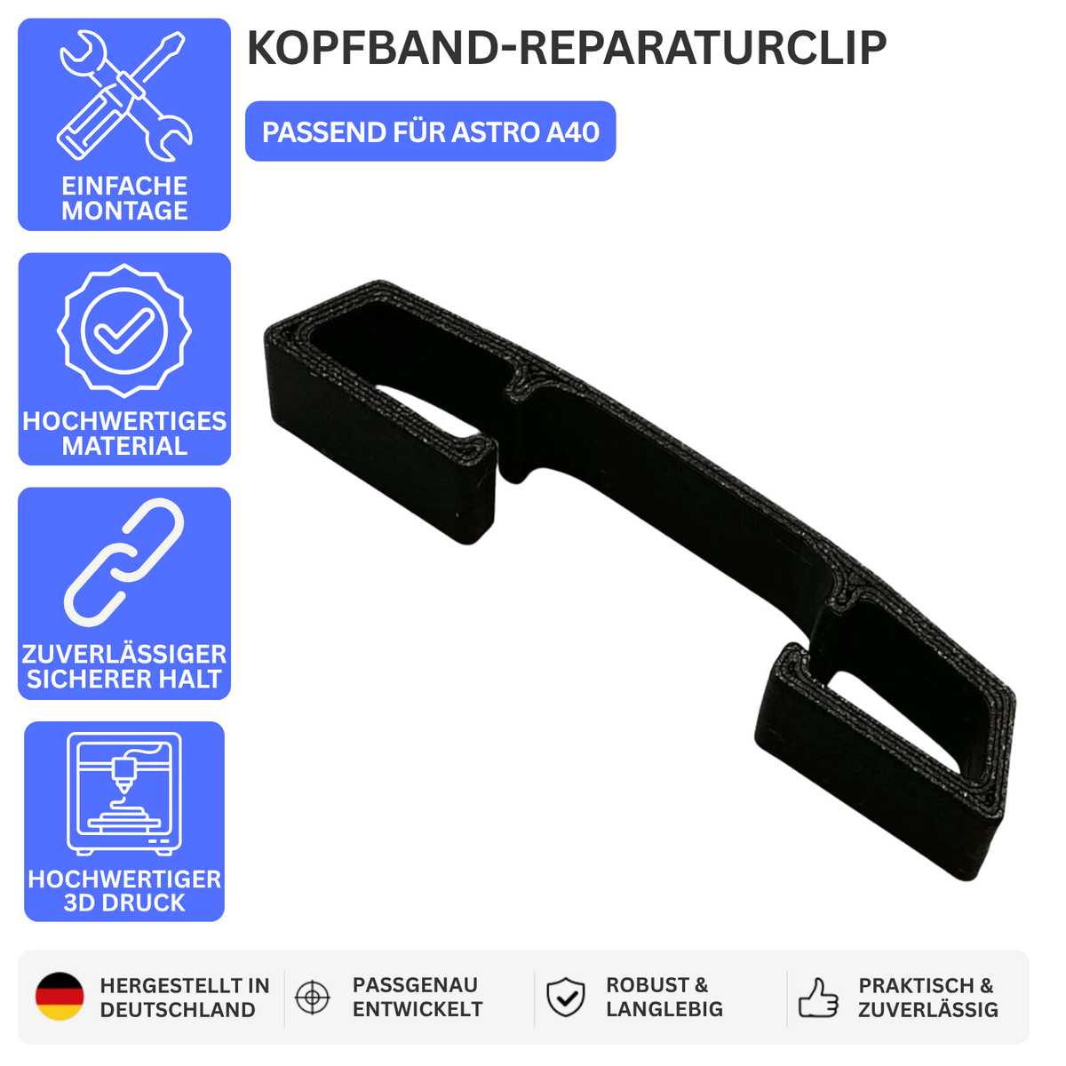 KOPFBAND-REPARATURCLIP – PASSEND FÜR ASTRO A40 – 1 – Ansicht 1