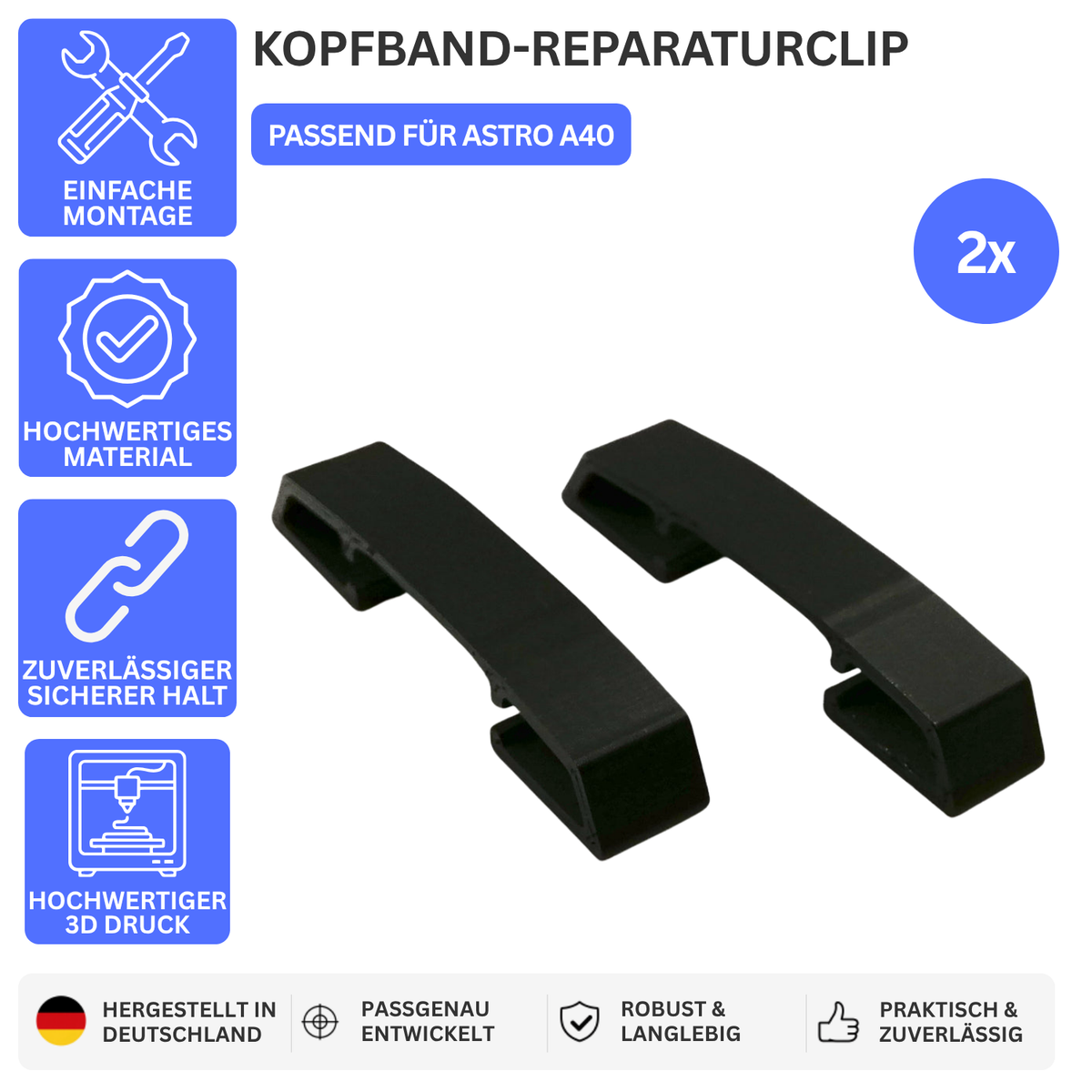 KOPFBAND-REPARATURCLIP – PASSEND FÜR ASTRO A40 – 2 – Ansicht 1
