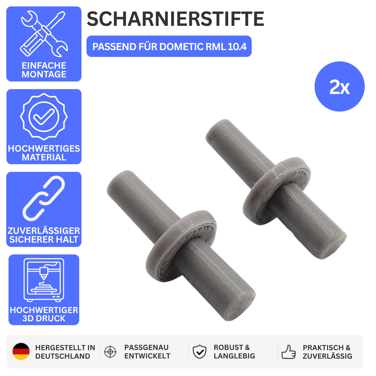SCHARNIERSTIFTE – PASSEND FÜR DOMETIC RML 10.4 – Ansicht 1
