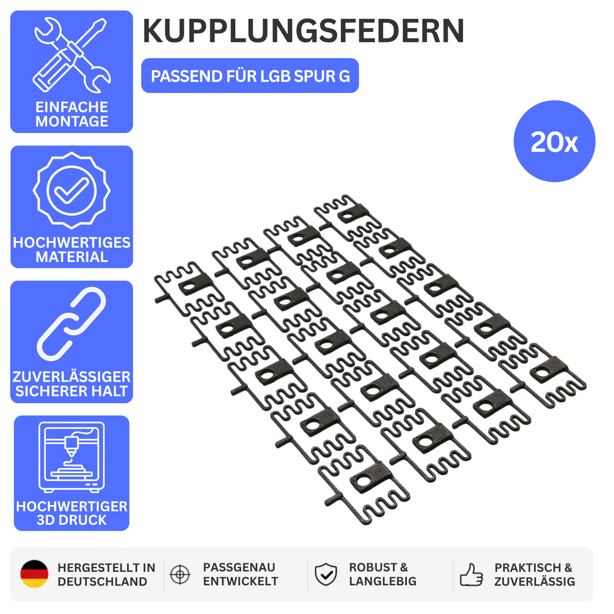 KUPPLUNGSFEDERN – PASSEND FÜR LGB SPUR G – Ansicht 1