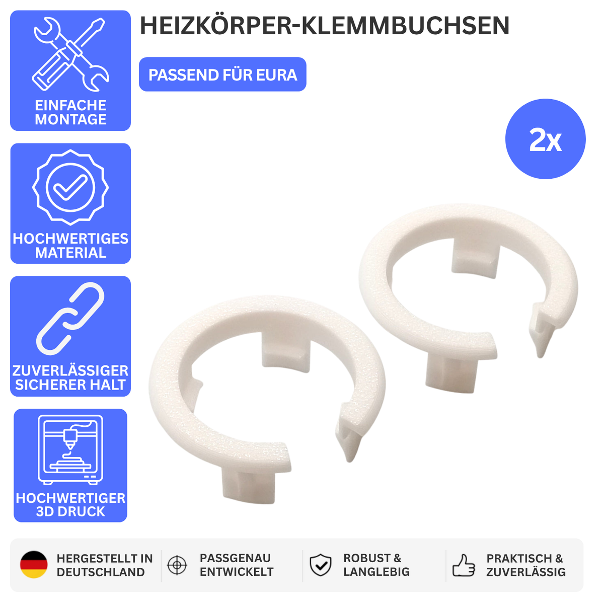 HEIZKÖRPER-KLEMMBUCHSEN – PASSEND FÜR EURA – Default Title – Ansicht 1