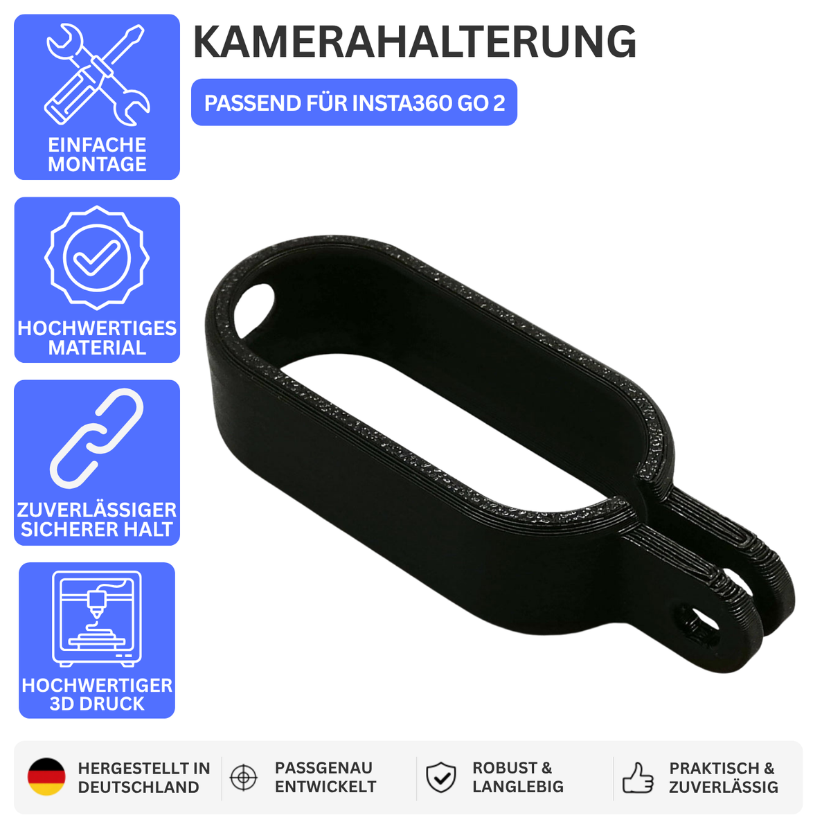 KAMERAHALTERUNG – PASSEND FÜR INSTA360 GO 2 – Ansicht 1