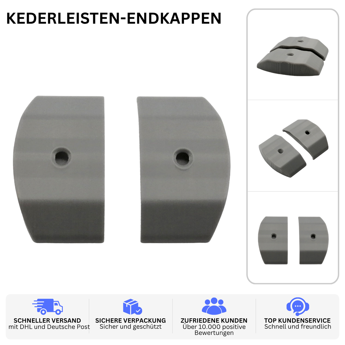 KEDERLEISTEN-ENDKAPPEN – PASSEND FÜR ELDDIS MISTRAL GTX – Grau – Ansicht 2