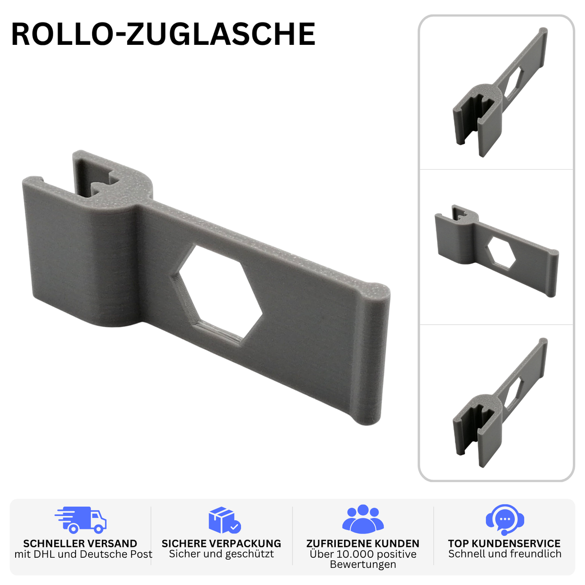 ROLLO-ZUGLASCHE – PASSEND FÜR REMISUN SPRINGROLLO – Grau – Ansicht 2